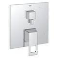 Grohe Eurocube Pressure Balance Valve Trim With 2-Way Diverter With Cartridge, Chrome 29422000